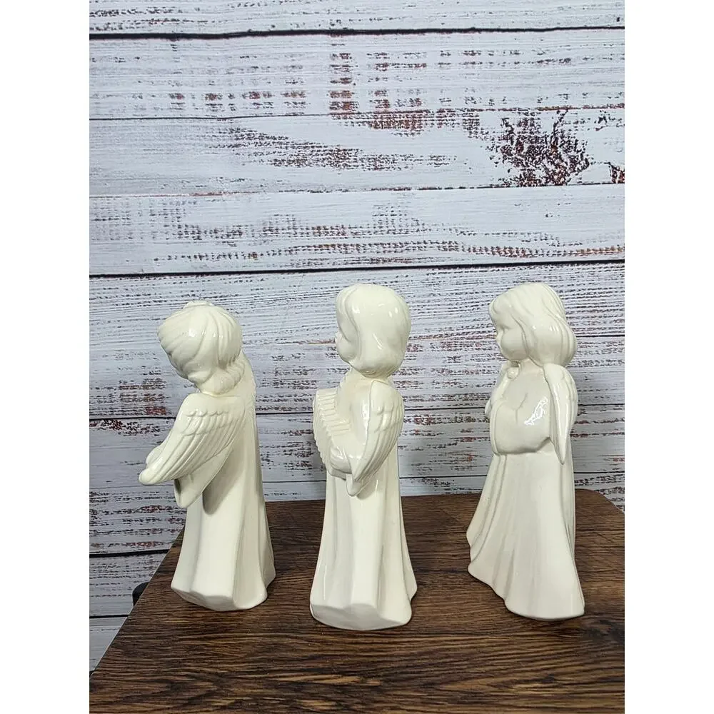 3 VTG Ceramic Angels Musical Group- Accordion, Violin and Harp